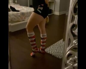 Showing off my Bubble Butt in Tall Browns Socks