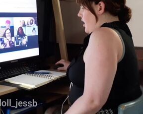 BBW Working from Home Wets self during Zoom Meeting