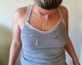 StepDaddys Luder - Fat cum load sprayed on my clothes