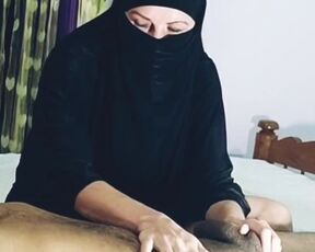 Sexy Hands on Cock Giving Massage of Beautiful Girl In Hijab