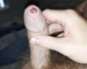 Hey you pussy boy, watch me stroke my hard thick foreskin, uncut cock, wish you would suck it.