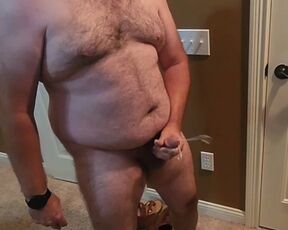 Dad bod strip and big cum shot