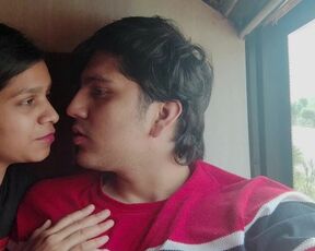 Indian Teen Couple Kissing in the Bus