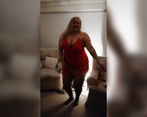 Kitty Queens Christmas special, black fishnet pantyhose, lingerie. Blonde mature PAWG, big ass and natural tits