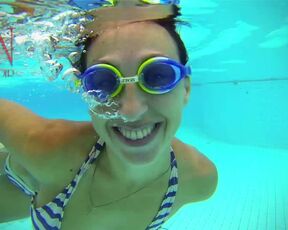 Underwater Mermaid. Amazing underwater show. Bikini underwater