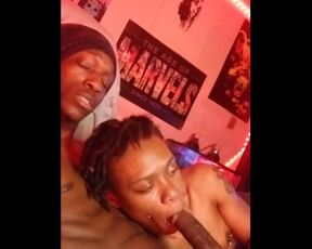 Petite ebony daemon kitti loves to feed on her daddy's bbd