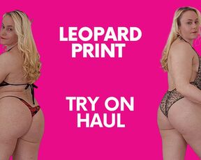 Leopard lingerie try on, nude video