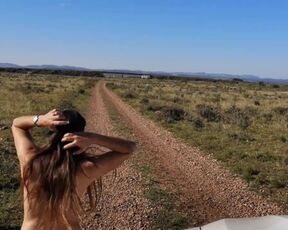 Naked strolling on Open Road