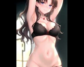 Rin Tohsaka takes sexy undress and takes it rough