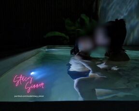 Almost Caught Real Lesbian Couple Pool Sex - TEASER