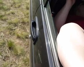 pussy masturbation with toys in the car close-up