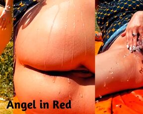 Outdoor masturbation, finger in my tight ass, clitoral fingering and amazing and abundant squirt!