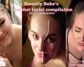 Sorority babe's cumshot facial compilation